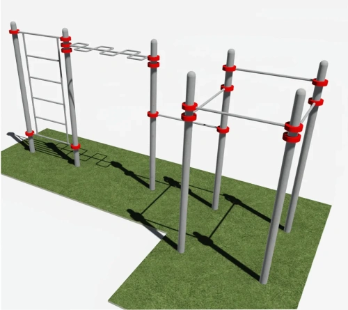Пять турников разноуровневых, шведская стенка и рукоход змеевик арт