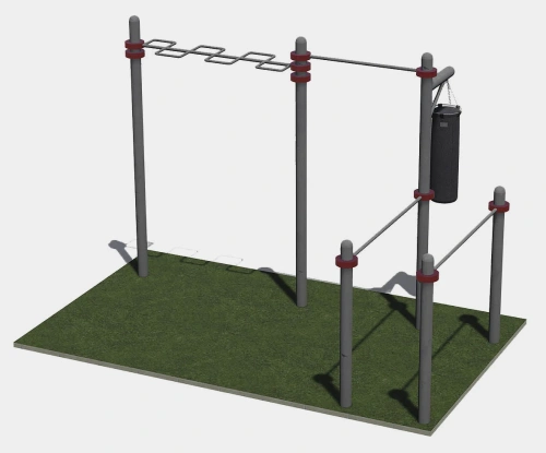 Турник классический, рукоход змеевик и брусья