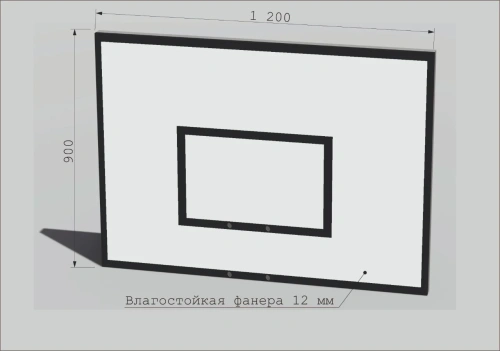 Щит баскетбольный фанерный тренировочный на металлической рамке